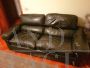 Living room set by Tito Agnoli for Poltrona Frau in black leather, 1970s-1980s