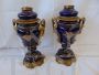 Pair of Victorian Hinks & Son vases ex oil lamps