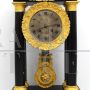 Antique French Empire porch pendulum clock in wood and gilt bronze, 1800s