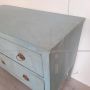 Antique Louis XVI chest of drawers in light blue lacquered wood, late 18th century