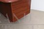 Vintage office set with desk and cabinet in rosewood and skai