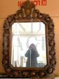 Solid wood mirror carved with acanthus leaves