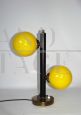 1960s desk lamp with yellow glass spheres
