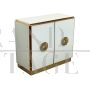 White Murano glass sideboard with jewel handles, 1980s                            