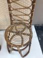 Pair of wicker armchairs with high back