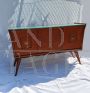 1950s sideboard with light blue glass top