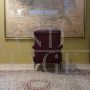 Reclining armchair by Nello Pini in burgundy skai