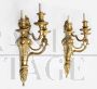 Pair of antique Napoleon III French gilt bronze wall lights