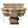 Wall fountain with cherub in red Verona marble