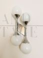 Vintage wall light in chromed metal and blown glass, Italy 1970s