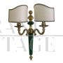 Pair of vintage brass wall lights with lampshade