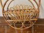 Vintage round magazine rack in bamboo from 1960s