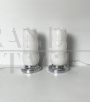 Pair of vintage white glass table lamps
