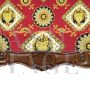 Antique Italian sofa from the mid-19th century in red fabric with floral decorations