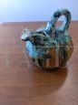 Pumpkin-shaped glazed terracotta jug from the late 19th century