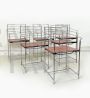 Cidue metal chairs with leather seats, 1970s