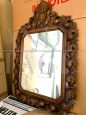 Solid wood mirror carved with acanthus leaves