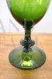 Green Empoli artistic glass cup vase, Italy 1960s