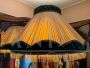 Rare 1940's floor lamp in brass with fringed lampshade
