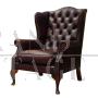 Original burgundy Chesterfield armchair