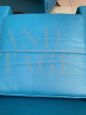 Pair of 875 armchairs by Ico Parisi for Cassina in teal blue leather