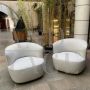 Pair of Éclat swivel armchairs by Vincent Van Duysen for Molteni