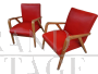 Rationalist 40s / 50s armchairs in imitation leather