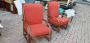 Pair of vintage upholstered bamboo armchairs, 1980s 