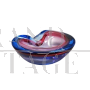 Ashtray by Flavio Poli for Seguso in blue and pink Murano glass, 1960s
