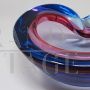 Ashtray by Flavio Poli for Seguso in blue and pink Murano glass, 1960s