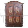 Rare 19th century Tyrolean carved and painted wardrobe with secret compartments