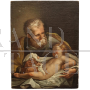 Saint Joseph with Child, oil painting on canvas, Italy 18th century         