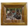 Peasant scene - signed oil painting on board from the 20th century