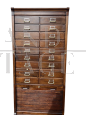 Antique walnut wood filing cabinet from the Fossati and Meroni company        