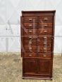 Vintage oak office filing cabinet with drawers and doors                     
                            