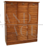 Triple rolling shutter office filing cabinet in oak