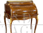 Antique cylinder desk inlaid in various woods, France 1870