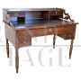 Antique Louis Philippe ladies' desk with upstand in solid walnut, 19th century