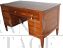 Antique Italian Lombard 18th century walnut center desk with drawers