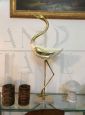 Lacquered wood and gilt bronze heron sculpture by Antonio Pavia, 1970s