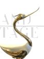 Lacquered wood and gilt bronze heron sculpture by Antonio Pavia, 1970s