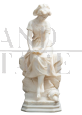 Antique sculpture of a girl in alabaster, 19th century France