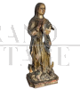 Antique polychrome wooden sculpture of the Virgin, 17th century