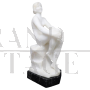 Art Deco woman sculpture in white marble