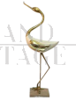 Lacquered wood and gilt bronze heron sculpture by Antonio Pavia, 1970s