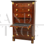 Antique tallboy dresser secretaire from the Empire era in mahogany, 19th century