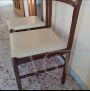 Set of 6 vintage 70's chairs with white skai seat