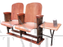 1940s French theater chairs in wood    