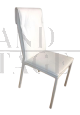 Design chairs in white hide and leather, Made in Italy 2000s