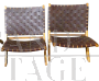 Design folding armchairs in woven leather